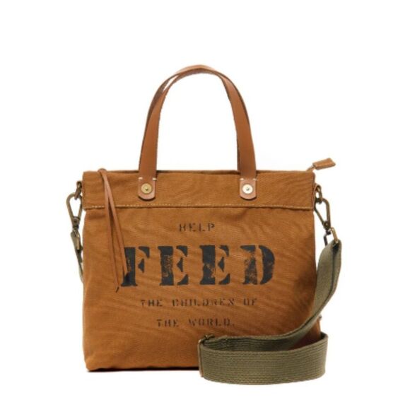 Feed Eleanor Canvas Eleanor Bag Ochre (Burnt Orange) Brown & Black - Picture 1 of 14